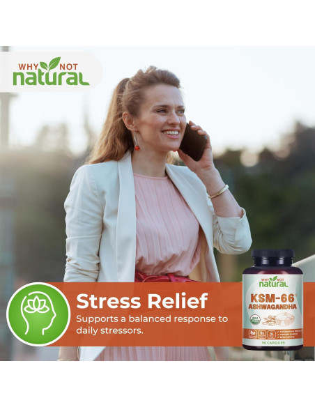 Suplemento Orgánico Ashwagandha KSM-66 Why Not Natural 58g