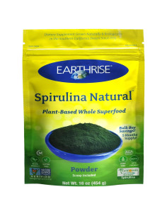Polvo de Spirulina Natural Earthrise 454g - Vegano y Sin Gluten