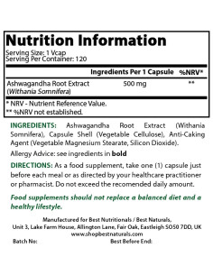 Cápsulas de Ashwagandha 500 mg Mejores Naturales - 120 Unidades 2