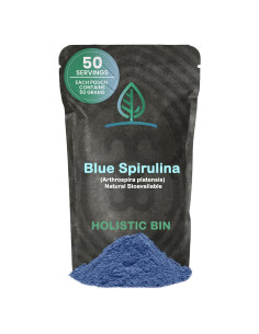 Polvo de Espirulina Azul Orgánica Holistic Bin 50g - Superalimento Vegano