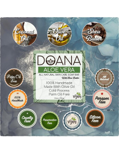 Jabón de Aloe Vera Doana 99g con Manteca de Karité Vegano 2