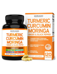 Suplemento de Cúrcuma y Curcumina Dorado Nutrition 120 Cápsulas