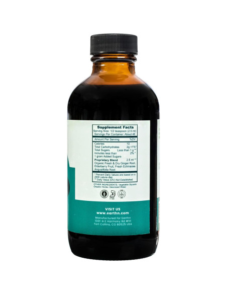 Jarabe Inmunidad Earthn Jengibre y Saúco 118ml Vitamina C