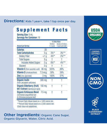 Jarabe de Saúco Orgánico Mommy's Bliss 89 ml - Inmunidad Niños