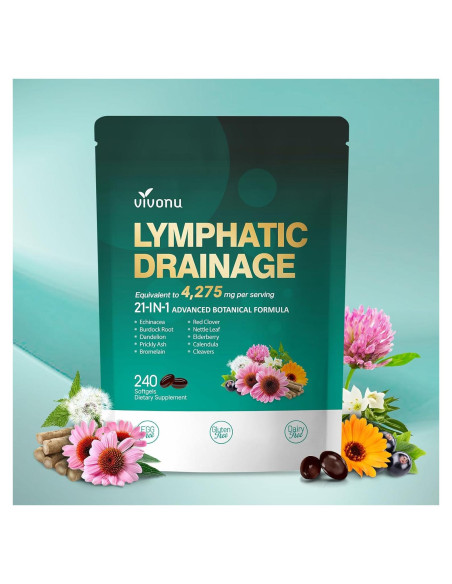 Suplemento Drenaje Linfático VivoNu 240 Gelatinas 4275mg