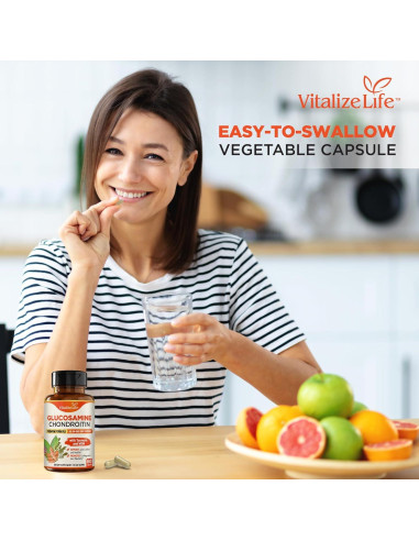 Suplemento Articular Vitalize Life - Glucosamina, Cóndroitina y Cúrcuma - 60 Cápsulas Vegetales