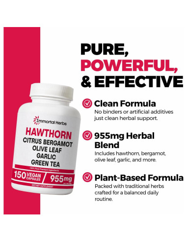 Cápsulas de Baya de Espino Immortal Herbs 150 Veganas 6-en-1