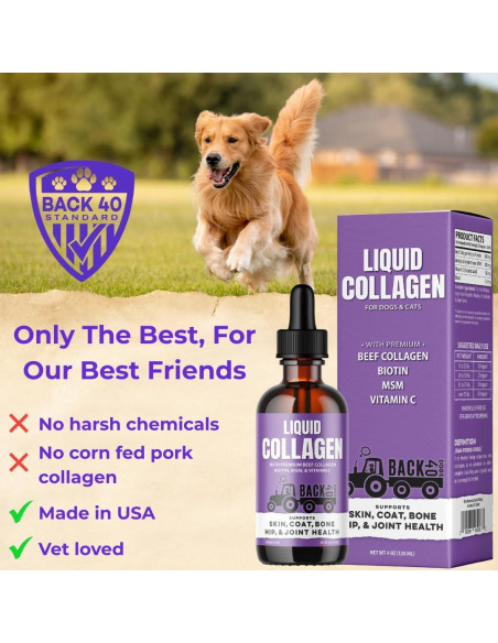 Colágeno Líquido Premium Back 40 Dogs para Perros 256g