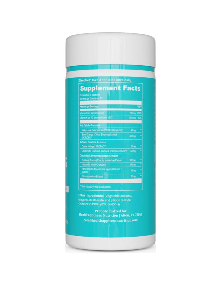 Suplemento Anticelulitis UpNourish 90 Cápsulas con Colágeno