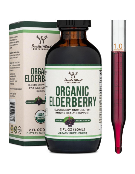 Líquido de Sáuco Orgánico 59.15 ml - Double Wood Suplemento