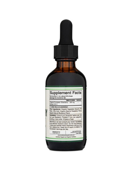 Líquido de Sáuco Orgánico 59.15 ml - Double Wood Suplemento