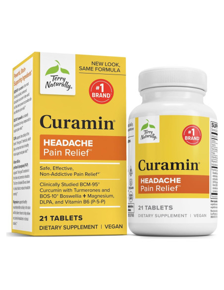 Suplemento Terry Naturally Curamin Dolor de Cabeza - 21 Tabletas