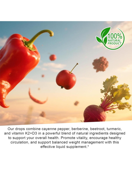 Gotas Líquidas de Pimienta de Cayena Ruduwu 60ml Suplemento Natural