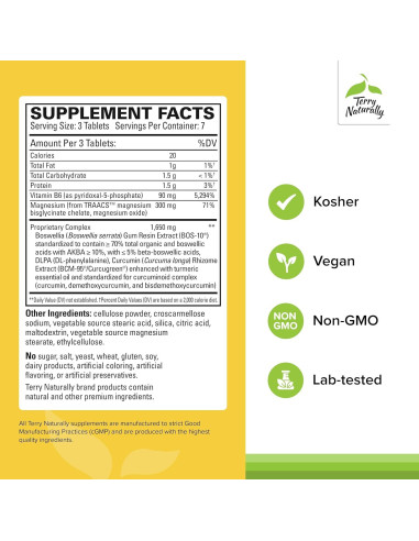 Suplemento Terry Naturally Curamin Dolor de Cabeza - 21 Tabletas