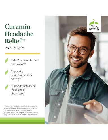 Suplemento Terry Naturally Curamin Dolor de Cabeza - 21 Tabletas