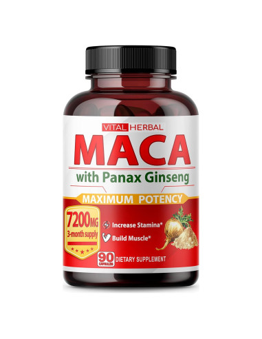Complejo Herbal Vital Herbal 7 en 1 - Raíz de Maca, Ashwagandha, Ginseng - 90 Días