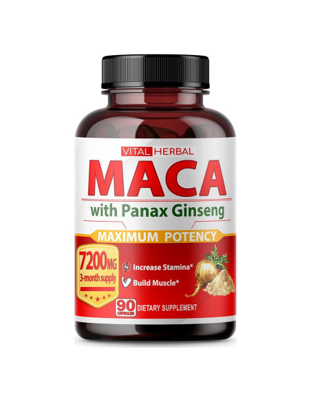 Complejo Herbal Vital Herbal 7 en 1 - Raíz de Maca, Ashwagandha, Ginseng - 90 Días