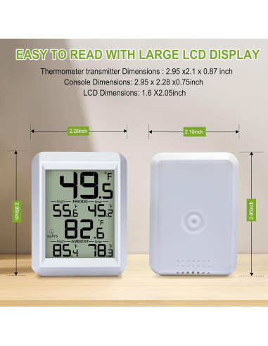 Termómetro Digital de Refrigerador Urageuxy WS0420S - Rango -40C a 60C