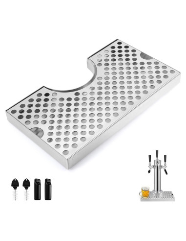 Bandeja de Goteo de Acero Inoxidable para Kegerator 34x25cm