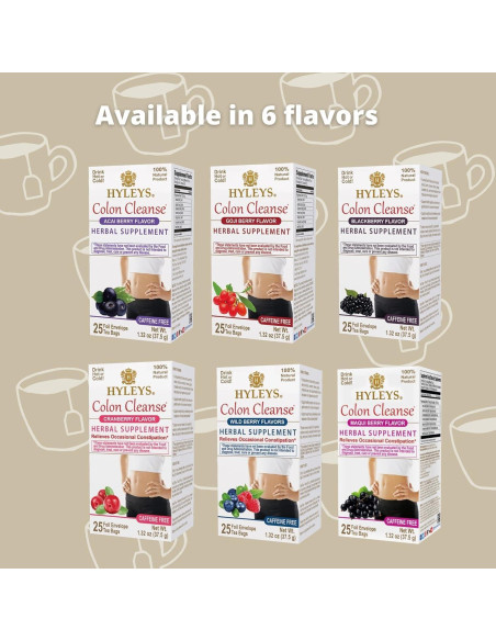 Té Herbal de Limpieza de Colon Hyleys Acai Berry - 25 Bolsitas
