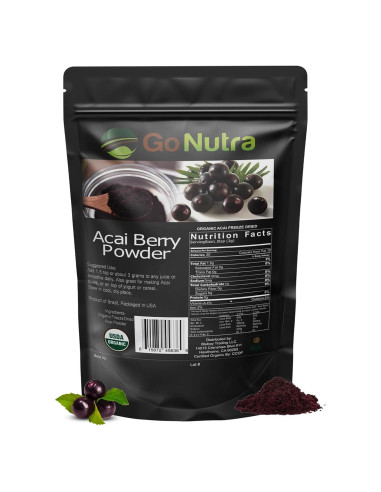 Polvo de Acai Orgánico Liofilizado Go Nutra 450g - Superalimento