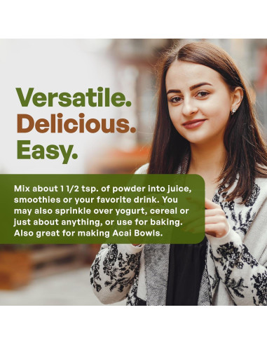 Polvo de Acai Orgánico Liofilizado Go Nutra 450g - Superalimento