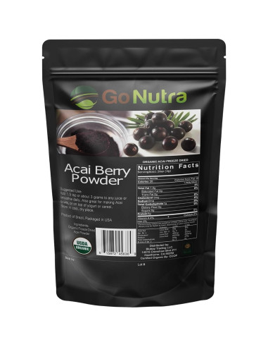 Polvo de Acai Orgánico Liofilizado Go Nutra 450g - Superalimento