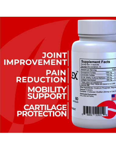 Halluflex Glucosamina 1500mg 60 Cápsulas + HALLARTHRI Roll-On 90ml