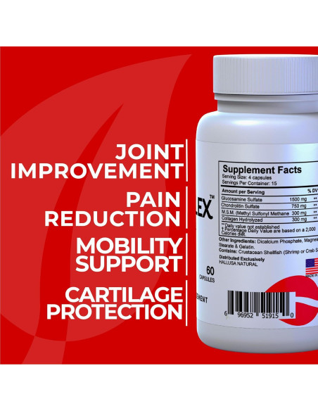 Halluflex Glucosamina 1500mg 60 Cápsulas + HALLARTHRI Roll-On 90ml