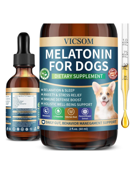 Melatonina Líquida para Perros VICSOM 60ml - Sueño y Calma