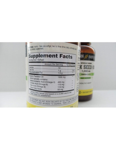 Aceite de Semilla de Lino Mason 1000mg 100 Cápsulas Blandas