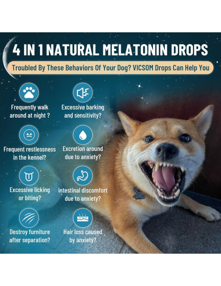 Melatonina Líquida para Perros VICSOM 60ml - Sueño y Calma