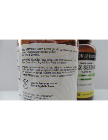 Aceite de Semilla de Lino Mason 1000mg 100 Cápsulas Blandas