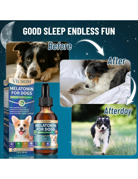 Melatonina Líquida para Perros VICSOM 60ml - Sueño y Calma