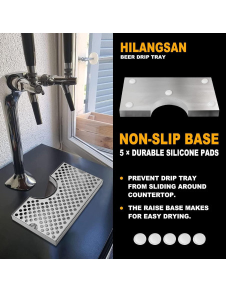 Bandeja de Goteo de Acero Inoxidable para Kegerator 34x25cm