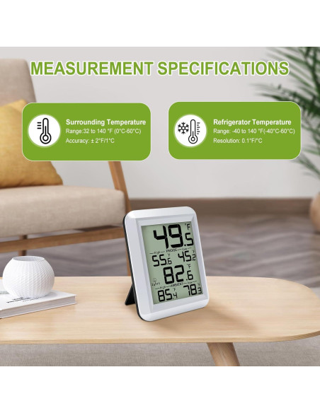 Termómetro Digital de Refrigerador Urageuxy WS0420S - Rango -40C a 60C