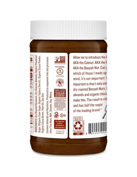 Mantequilla de Avellana y Almendra Justin 454g Cacao Orgánico