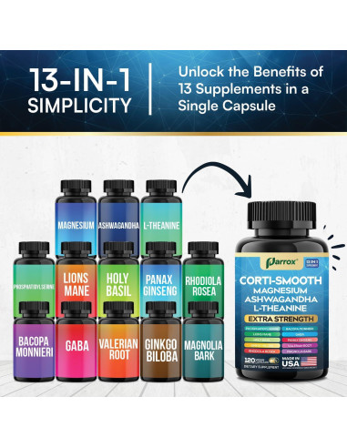 Suplemento Corti-Smooth Parrox 120 Cápsulas Bienestar Integral