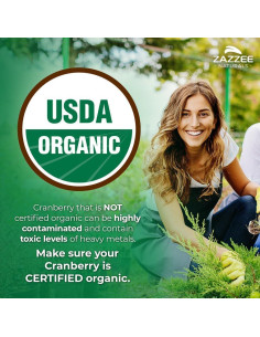 Cápsulas de Arándano Orgánico Zazzee 500 mg, 180 Veganas 2