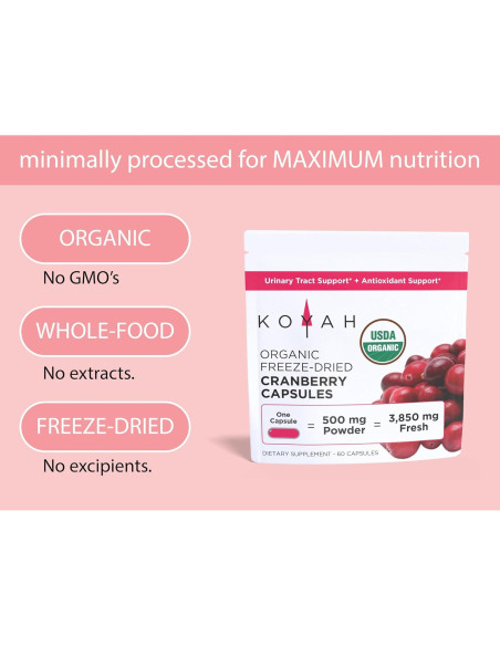 Cápsulas de Arándano Orgánico KOYAH 500 mg - 60 Unidades