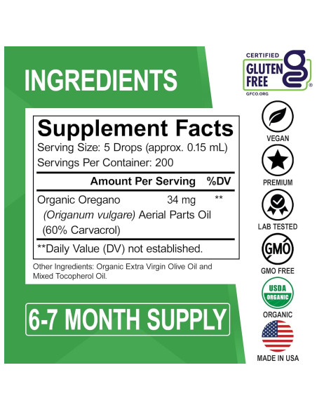 Gotas de Aceite de Orégano Orgánico DR. BO 29.57 ml - Salud Digestiva