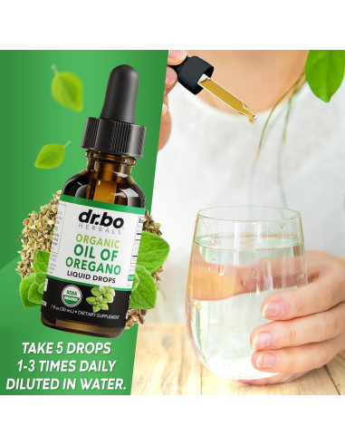 Gotas de Aceite de Orégano Orgánico DR. BO 29.57 ml - Salud Digestiva