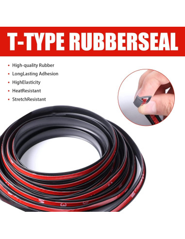 Sello de Goma para Parabrisas Miytsya 5.03M T-Type 8x10mm