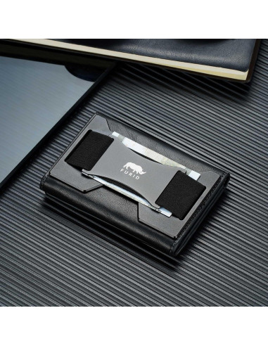 Billetera Plegable Minimalista Furid Negra con Bloqueo RFID