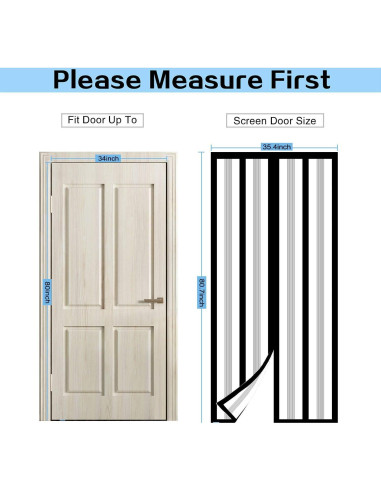 Cortina de Puerta Aislante Magnética SANJIANKER 90x204 cm