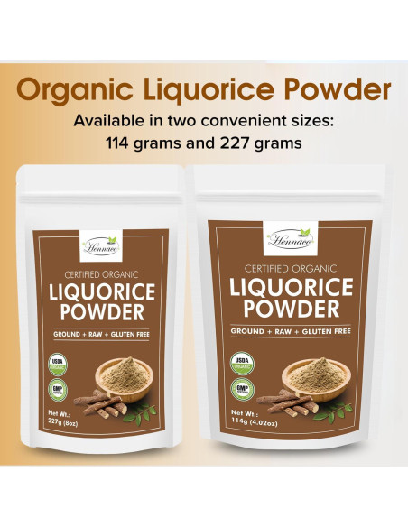 Polvo de Regaliz Orgánico Hennaco 227 Gramos - Endulzante Natural