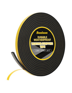 Burlete para Puerta Bonison 8m Espuma EVA Aislante Negro