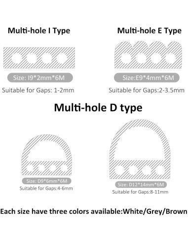 Tira de Sello de Silicona JHCBKFF 6m Gris Aislante Acústico