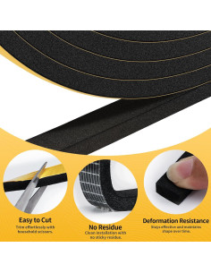 Burlete para Puerta Bonison 8m Espuma EVA Aislante Negro 2