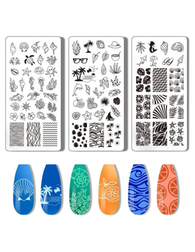 Estampador de Uñas PH PandaHall 3 Piezas Acero Inoxidable